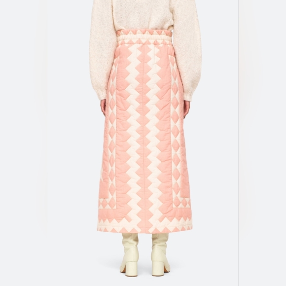 RARE SOLD OUT SEA NEW YORK HELENA PATCHWORK QUILTED MIDI SKIRT Pink - Picture 4 of 8